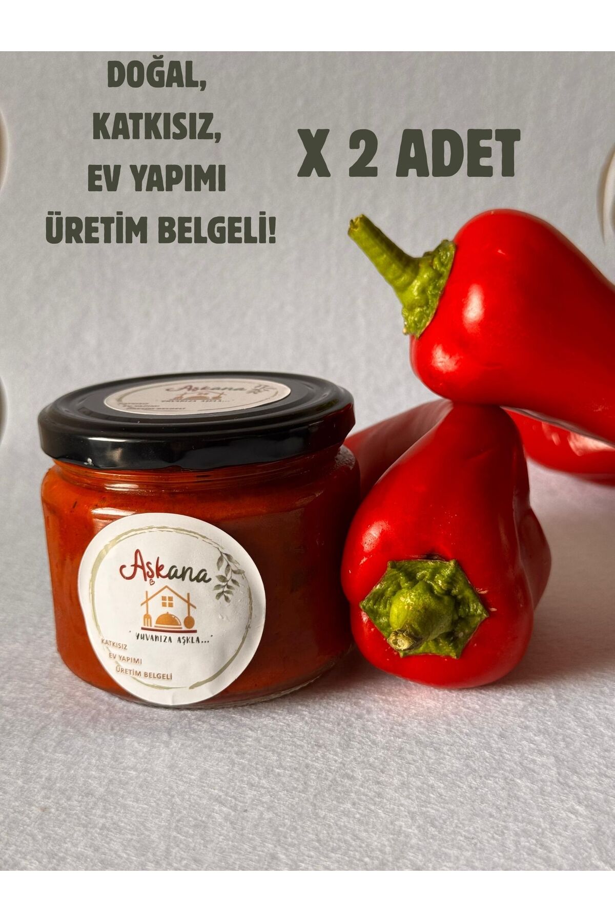 Lutenitsa 300g x 2 Adet - Ev Yapımı Katkısız Geleneksel Balkan Sosu Kahvaltılık İkili Set