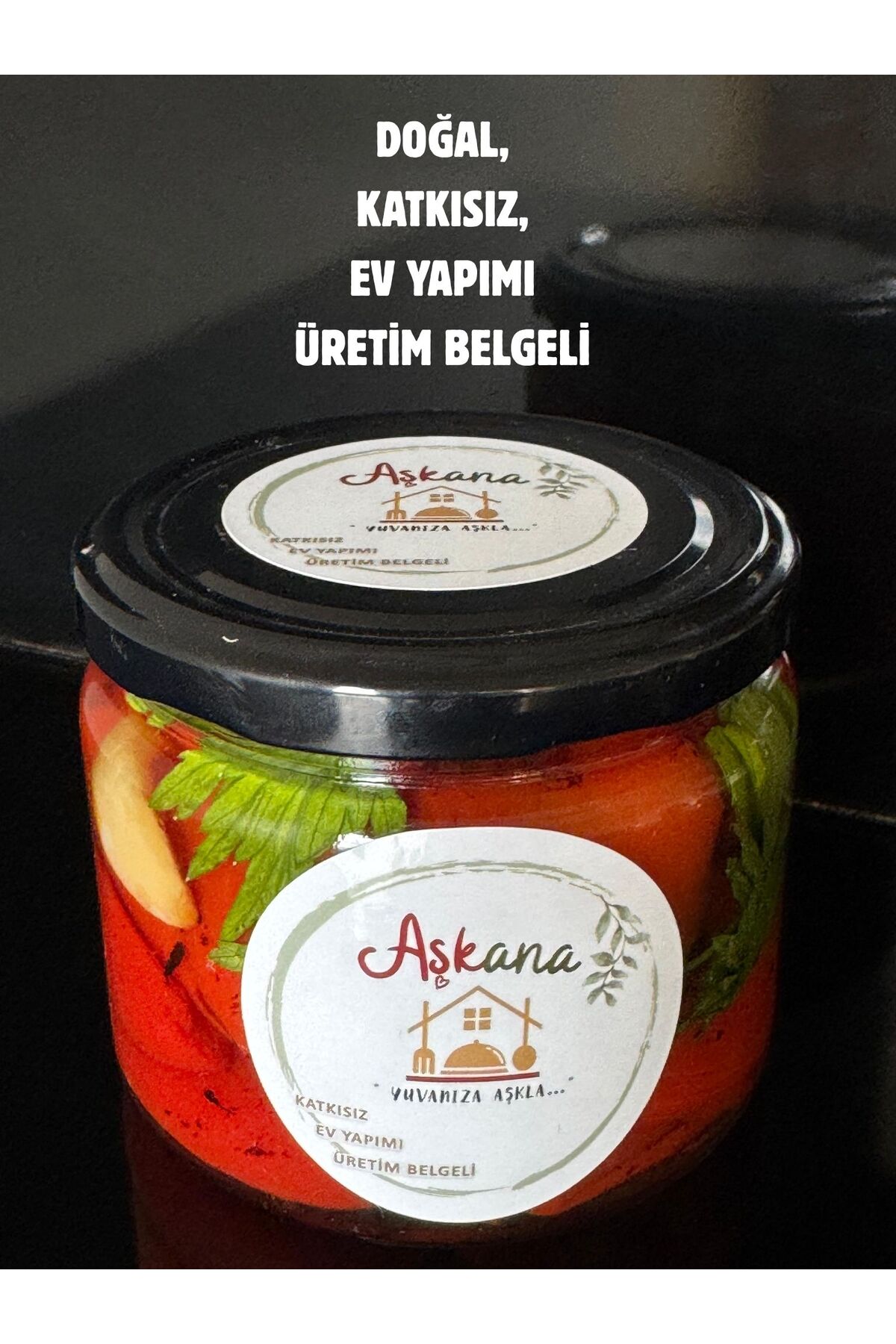Közlenmiş Kapya Biber 300g - Ev Yapımı Katkısız Hakiki Köz Ateşi Paprika Biber Konservesi